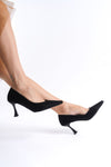 Scarpax Cordelia Kadın Siyah Saten Stiletto