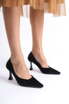 Scarpax Cordelia Kadın Siyah Saten Stiletto