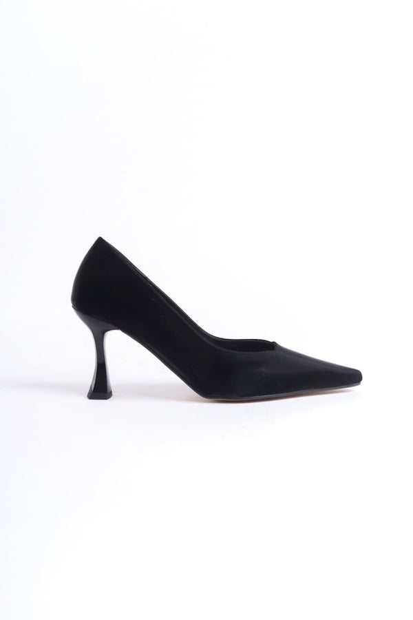 Scarpax Cordelia Kadın Siyah Saten Stiletto
