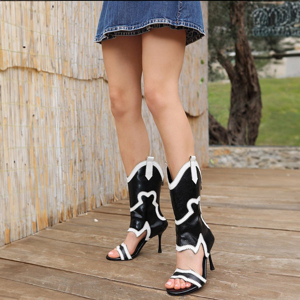 Scarpax Merliya Siyah Cilt Desenli Bootie - SCARPAX