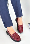 Scarpax Narli Bordo Rugan Oxford Ayakkabı