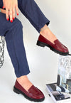 Scarpax Narli Bordo Rugan Oxford Ayakkabı