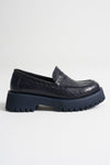 Scarpax Noir Kadın Günlük Lacivert Kroko Loafer Ayakkabı