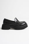 Scarpax Noir Kadın Günlük Siyah Kroko Loafer Ayakkabı