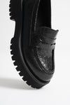 Scarpax Noir Kadın Günlük Siyah Kroko Loafer Ayakkabı