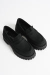 Scarpax Noir Kadın Günlük Siyah Süet Loafer Ayakkabı
