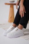 Scarpax Nova Kadın Gold Detaylı Beyaz Sneaker