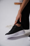 Scarpax Nova Kadın Gümüş Detaylı Siyah Sneaker