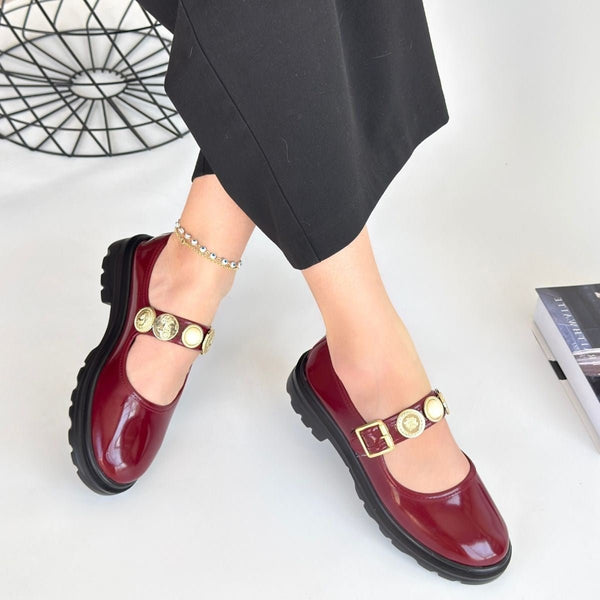 Scarpax Okira Bordo Rugan Oxford Ayakkabı