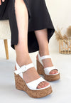 Scarpax Riboy Beyaz Cilt Dolgu Topuk Sandalet - SCARPAX