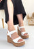 Scarpax Riboy Beyaz Cilt Dolgu Topuk Sandalet - SCARPAX