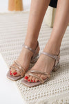 Scarpax Rule Rose Gold Taşlı Kadın Topuklu Sandalet