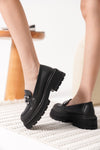 Scarpax Terry Cilt Siyah Kadın Loafer - SCARPAX