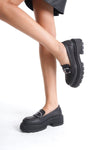 Scarpax Terry Cilt Siyah Kadın Loafer