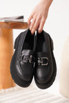 Scarpax Terry Cilt Siyah Kadın Loafer