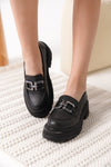 Scarpax Terry Cilt Siyah Kadın Loafer