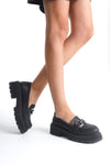 Scarpax Terry Cilt Siyah Kadın Loafer