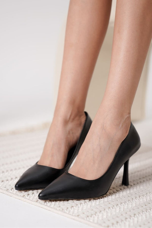 Scarpax Zelena Kadın Mat Siyah Stiletto